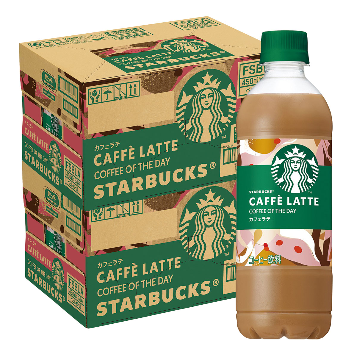 【モバイルユーザー限定先着最大3900円OFF】【送料無料】 サントリー スターバックス COFFEE OF THE DAY カフェラテ 450ml×2ケース/48本 コーヒー スタバ PET 珈琲