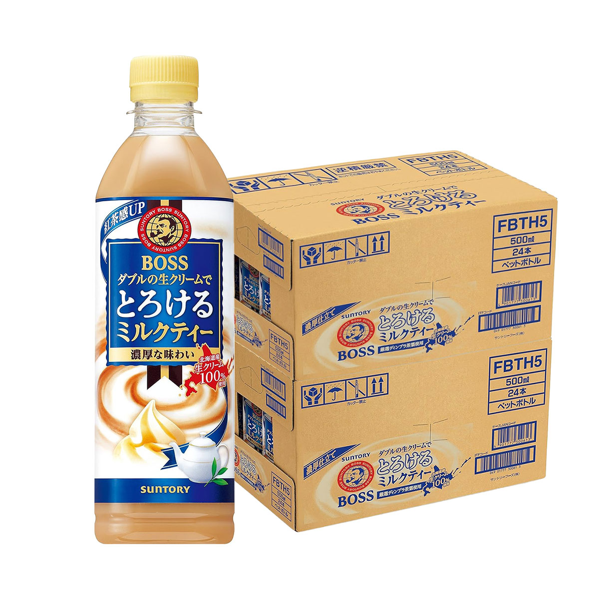 【送料無料】サントリー BOSS ボス とろけるミルクティー 500ml×2ケース/48本