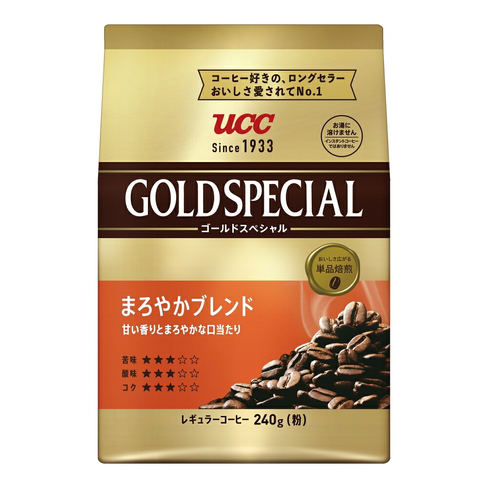 【モバイルユーザー限定先着最大3900円OFF】【送料無料】【 レギュラーコーヒー】 UCC 上島珈琲 ゴールドスペシャル まろやかブレンド 240g 粉×12袋