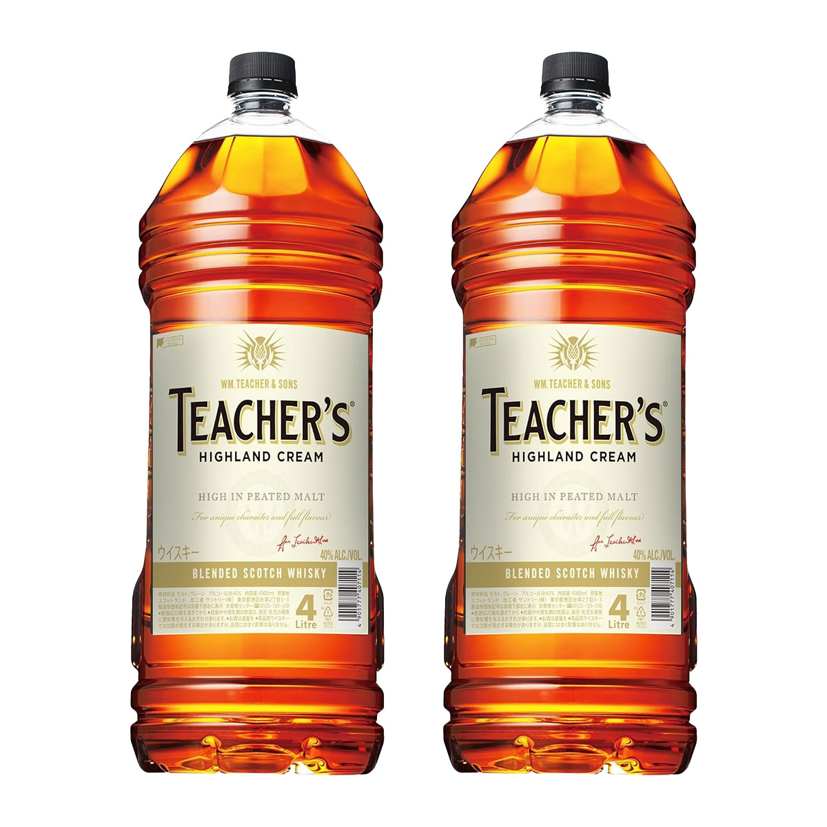 【送料無料】 スコッチウィスキー TEACHER'S ティーチャーズ ハイランドクリーム 40度 ペット 4000ml 4L×2本 【配送地域をご確認ください】 9,974円