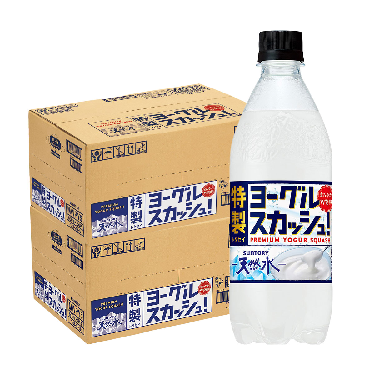 【送料無料】 サントリー 天然水 特製ヨーグルスカッシュ 500ml×2ケース/48本 4,921円
