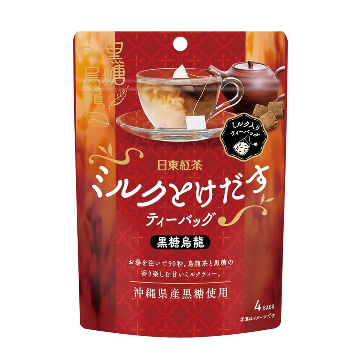 【モバイルユーザー限定先着最大3900円OFF】【送料無料】 三井農林 日東紅茶 ミルクとけだすティーバッグ 黒糖烏龍 38g(4袋)×24個 ティーバッグ