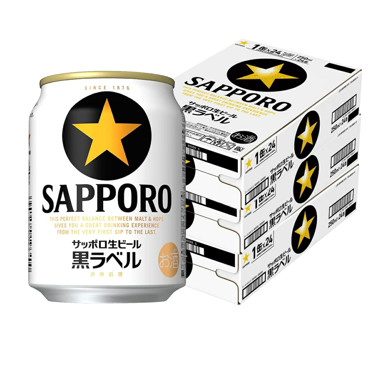 【モバイルユーザー限定先着最大3900円OFF】 【送料無料】 サッポロ 生ビール 黒ラベル ミニ缶 250ml×3ケース/72本 【一部地域送料無料対象外】