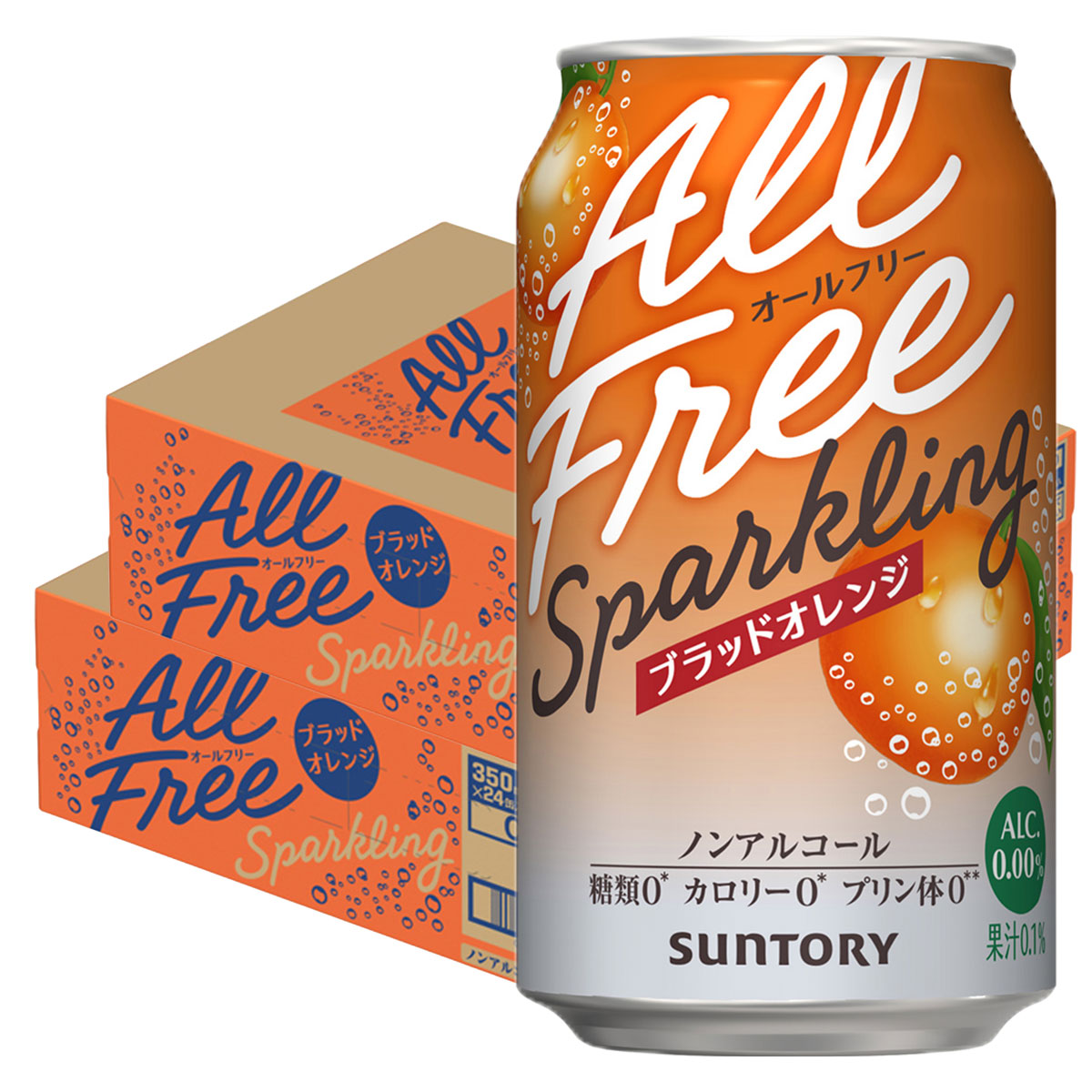 【モバイルユーザー限定先着最大3900円OFF】【最強配送】【送料無料】 サントリー オールフリー スパークリング ブラッドオレンジ 350ml×2ケース/48本