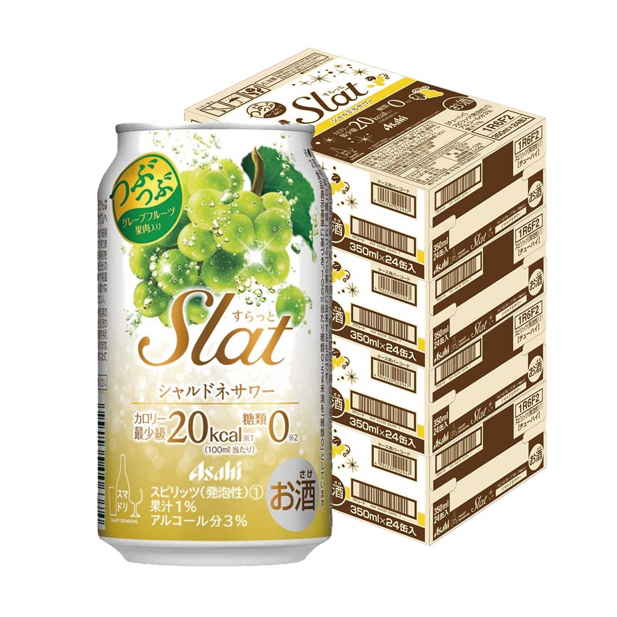 【モバイルユーザー限定先着最大3900円OFF】【最強配送】【送料無料】 アサヒ すらっと（Slat） シャルドネサワー 350ml×4ケース/96本 【北海道・沖縄県・東北・四国・九州地方は必ず送料が掛かります。】