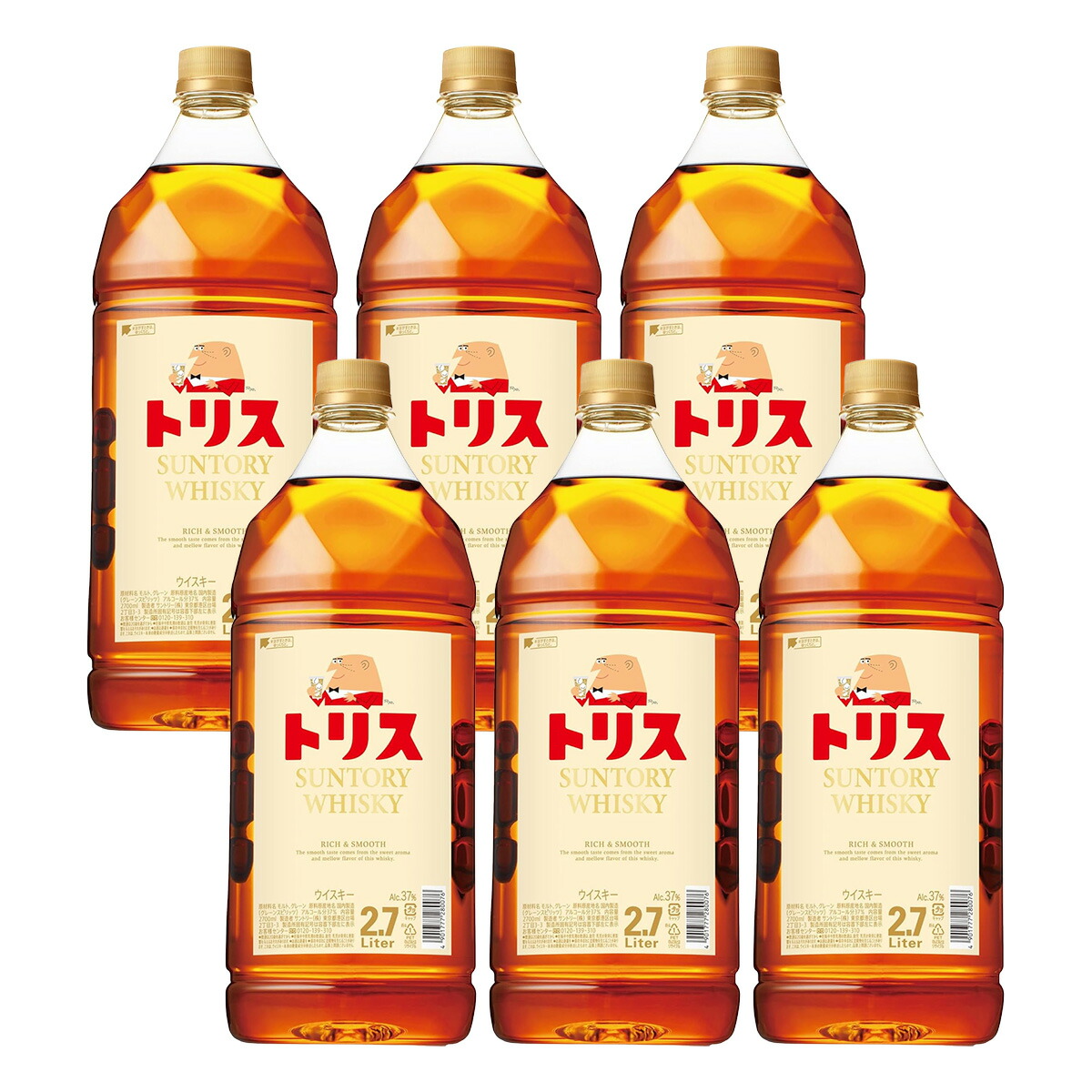 【最強配送】【送料無料】 サントリー トリスウイスキー ペット 2700ml 2.7L×6本 【本州(一部地域を除く)は送料無料】