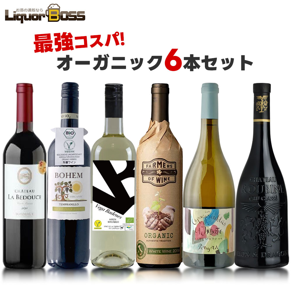 【モバイルユーザー限定先着最大3900円OFF】【最強配送】【送料無料】 超コスパ オーガニック専用 ワインセット 第2弾 [750ml×6本] 【北海道・東北・四国・九州・沖縄県は必ず送料がかかります】