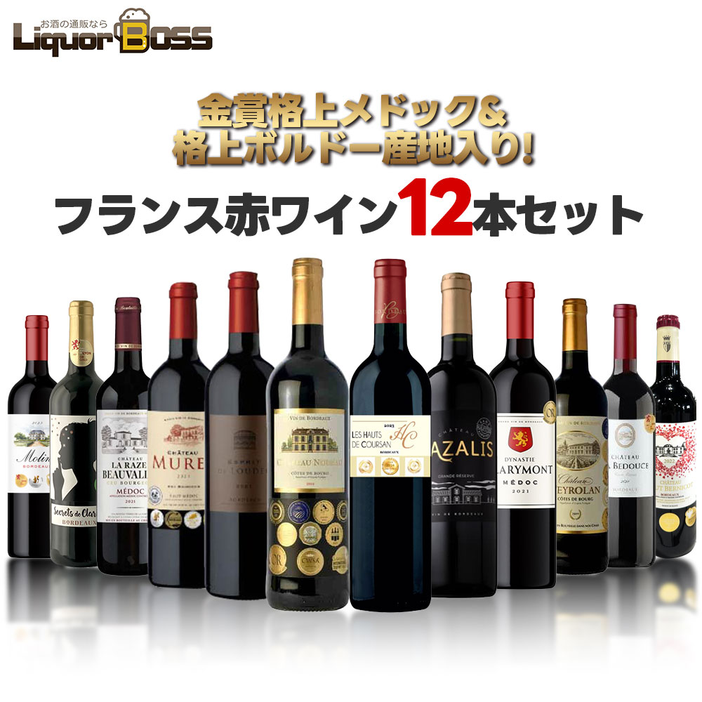 4/15～4/17 9:59までP10倍 【最強配送】【送料無料】メドック＆クリュブリュジョワ＆多数金賞入り！ ボルドー入りワインセット[750ml×12本] 【一部地域送料無料対象外】 liw