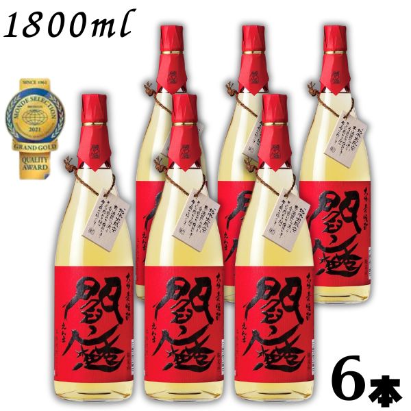 【麦焼酎】閻魔 焼酎 樽熟成 赤閻魔 25度 1.8L 瓶 1ケース 6本 1800ml 老松酒造