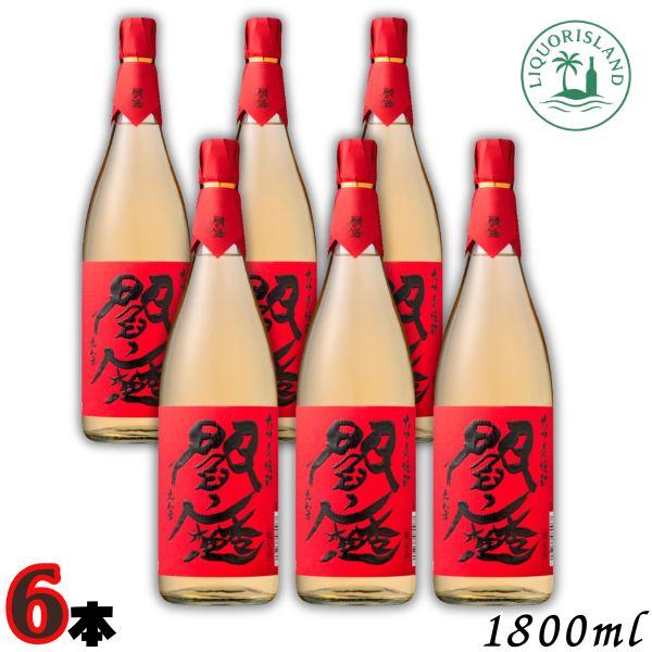 【麦焼酎】閻魔 焼酎 樽熟成 赤閻魔 25度 1.8L 瓶 1ケース 6本 1800ml 老松酒造｜リカーアイランド