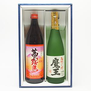 ≪≫ [ギフト] 茜霧島 魔王 芋 焼酎 25度 900ml 720ml 2本 セット 御祝 御中元 御歳暮 プレゼント 御礼 晩酌 誕生日 記念日 父の日 パパ 母の日 敬老の日 感謝 手土産 粗品 祝 飲み比べ 酒 アルコール