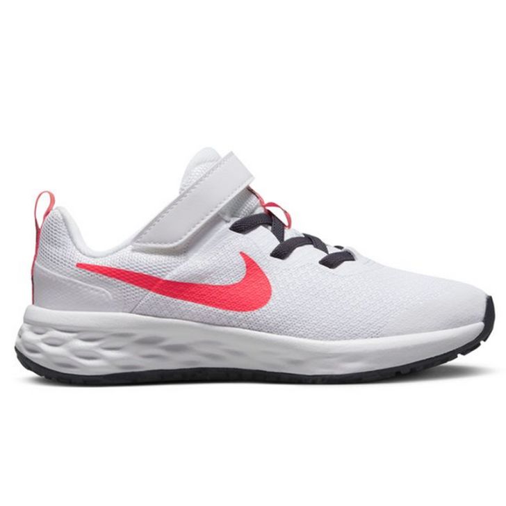 NIKE ナイキ REVOLUTION6 NN PSV DD1095 ホワイト/オレンジ(101) ジュニア キッズ 子供靴 レボリューション6 ベルクロ スポーツ 通学靴 運動靴 カジュアル 男の子 女の子
