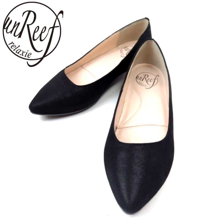 楽天市場】unReef アンリーフ UR3772 ブラック(B)パンプス スクエア