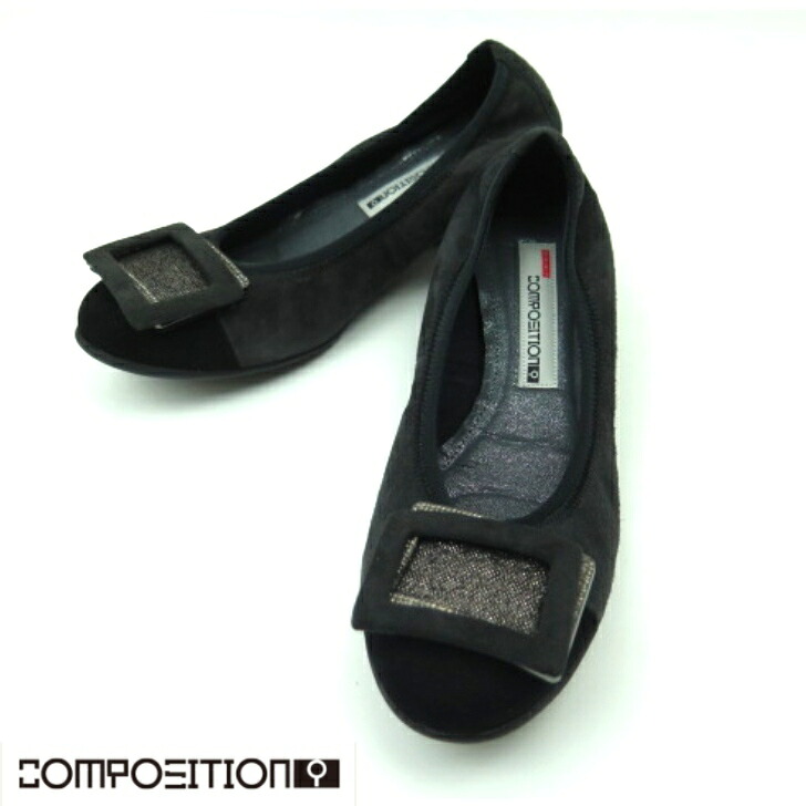 composition9 CP2794 グレースエード GYSコンポジションナイン レディース カッター 仕事コンフォートシューズ バレエシューズ 婦人靴ウエッジヒール バックル飾り 通勤｜Lise