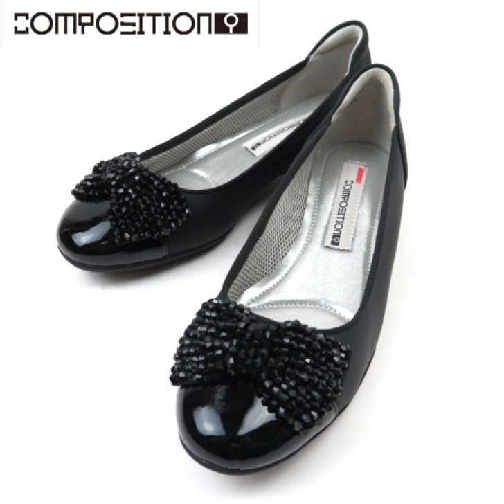 composition9 コンポジションナイン CP2640ブラック(B)レディース コンフォート レインパンプス レインシューズ フラットヒール ラウンドトゥ スタイリッシュ合成皮革｜Lise