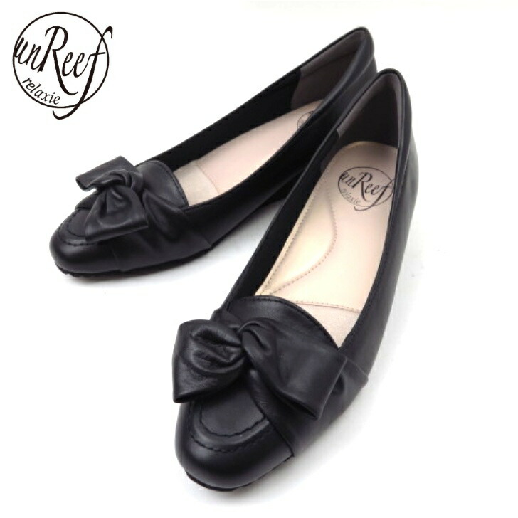楽天市場】unReef アンリーフ UR3976 ブラック(B)婦人靴 パンプス 天然