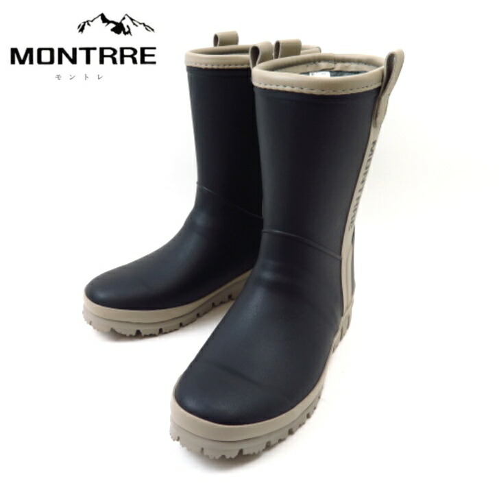 MONTRRE モントレ FBW1770 黒いことレディース 長靴 スノーブーツ 雨水 防寒 防滑 雨合羽 二分の一丈 亭主もち靴 アキレス ボアインソール ウレタン 雪 通い 通学 雪かき ウインターブーツ 軽さ