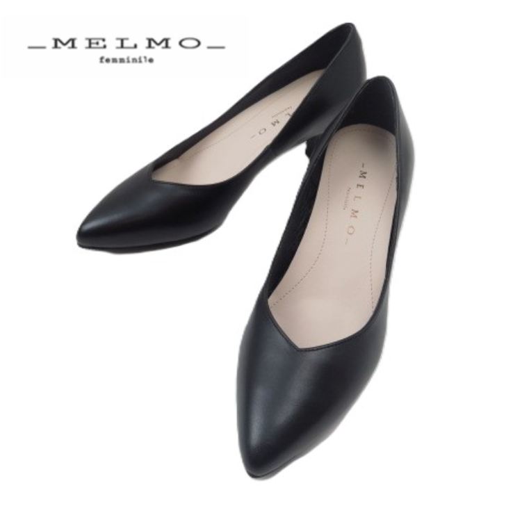 【セール】MELMO メルモ ML7996 ブラック(B)レディース 婦人 プレーン パンプス ラウンドトゥ シンプル チャンキーヒール オフィス 日本製 おすすめ 仕事 通勤|Lise