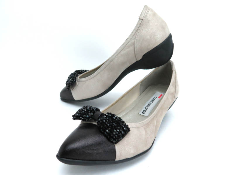 楽天市場 Composition9 コンポジションナイン Cp2521 コンフォートシューズ リボン ポインテッドトゥ 婦人靴 22 5cm 23cm 23 5cm 24cm 24 5cm ビーズリボン Lise