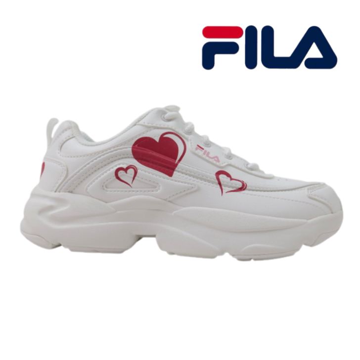 FILA フィラ RAYTONA HEART UFW25078 ホワイト(127)レディース レイトナ ハート 厚底 スニーカー ローカット レースアップ カジュアル画像