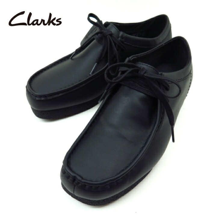 Clarks クラークス Wallabee EVO WP 26177832 黒いことなめし革（スムース）ワラビー エヴォ お水校正刷り  メンズ 雨合羽 ローカットカジュアル モカシン ユニセックスモデル
