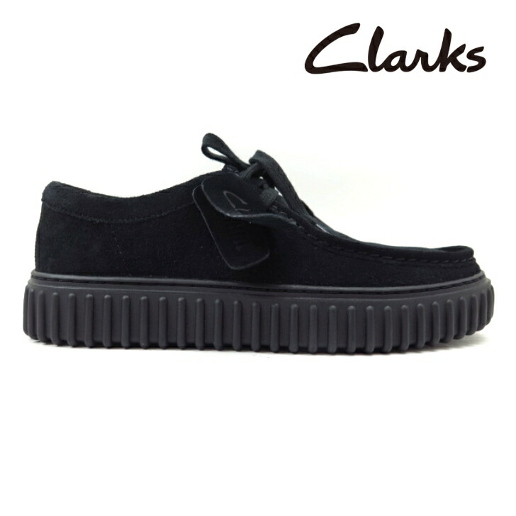 Clarks クラークス Torhill Lo 26172019 ブラックスエードトーヒル ロー ローカット ワラビー 厚底 カジュアル メンズ シンプル ビジネス スポーティ