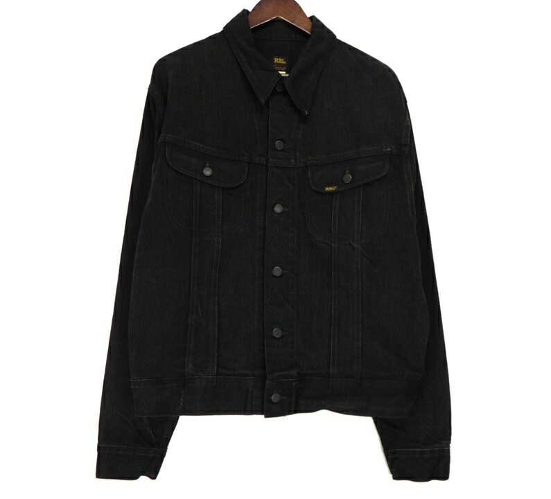 RRL ダブルアールエル　ブラックデニムジャケット 90年代 90s ダブルアールエル ラルフローレン アメリカ製 G