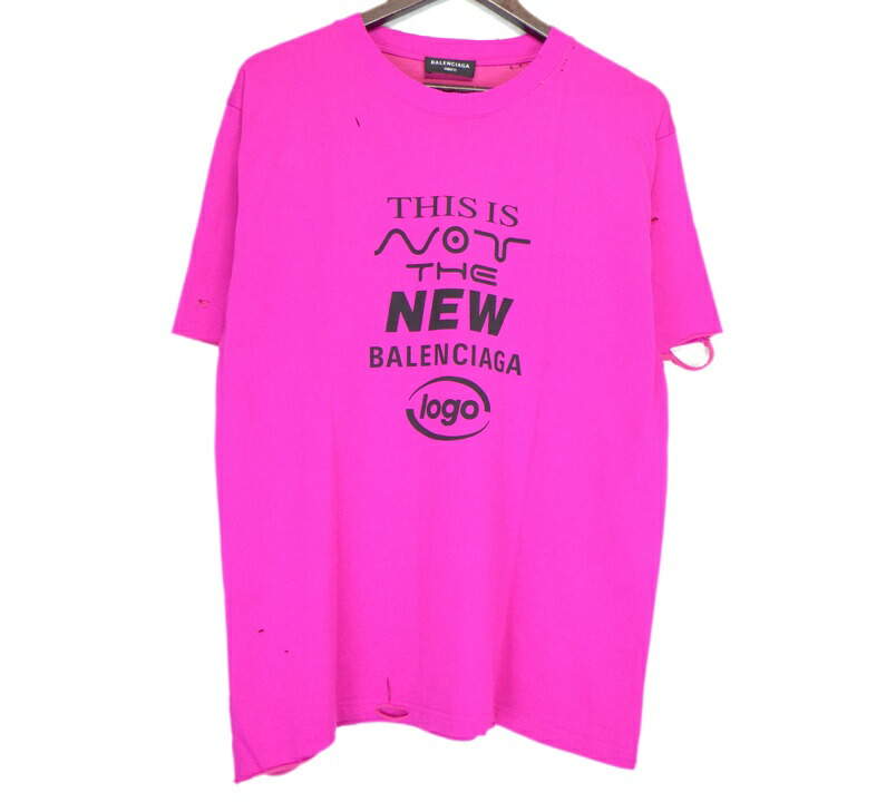 バレンシアガ ロンT シャツ BBロゴ ネオンイエロー レディースXS着用可 バレンシアガ ロンT シャツ BBロゴ ネオンイエロー レディースXS