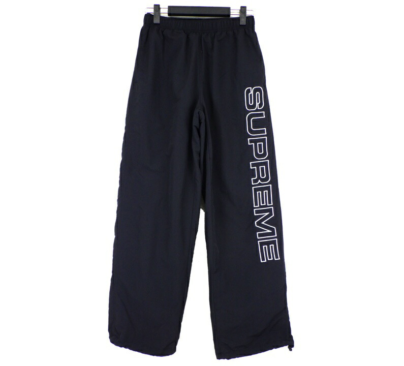 M*i様 Supreme スポーツウェアパンツ ブラック Supreme(シュプリーム) 24AW□サテンロゴスウェットパンツSatin