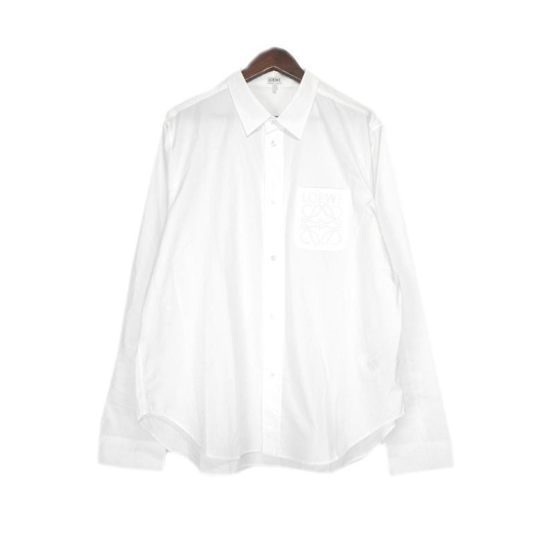 11220【美品・カシミヤ混】ロエベ☆アナグラムロゴ ブランケット ニットシャツ 11220【美品・カシミヤ混】ロエベ☆アナグラムロゴ ブランケット