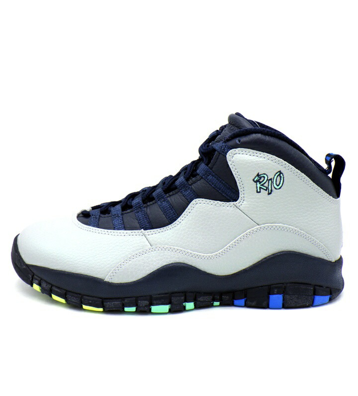 ナイキ NIKE 【 AIR JORDAN 10 RETRO RIO 310805 019 】 大気圏 ジョーダン 10 レトロ リオ スニーカー 薄墨色×米国海軍 大きさ27.5糎 h7717【中古】