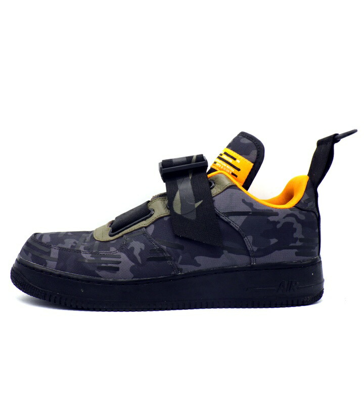 ナイキ NIKE × マハリシ Maharishi 【 AIR FORCE 1 LOW Utility White Print AV5227 992 】 エア湖 フォース 1 置き目 ありがた味 白いこと 刷り上げる スニーカー 黒いこと×薄墨色 大きさ29糎 f30698【中古】