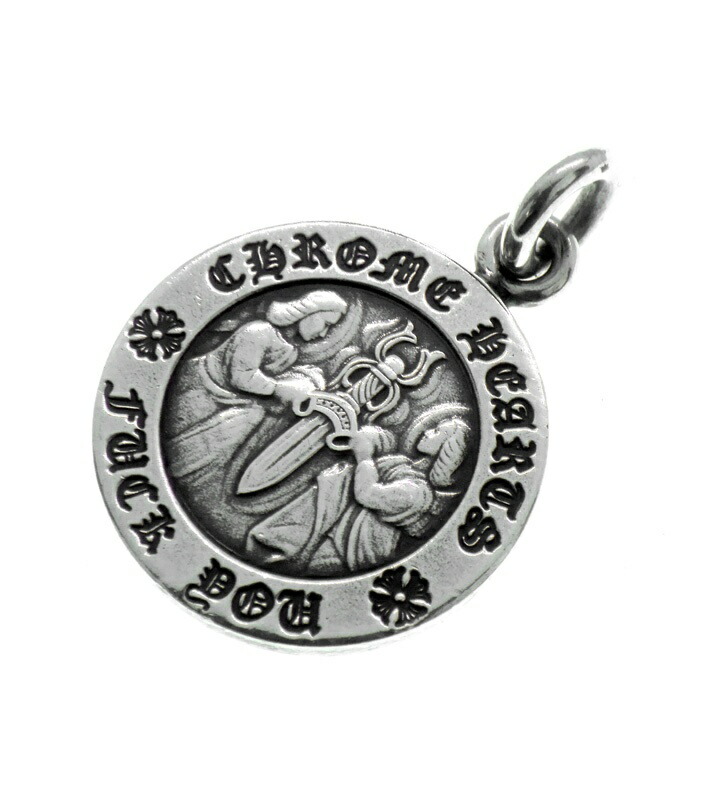 クロムハーツ CHROME HEARTS 【 CHRM ANGL MDL 】 天使 シュロの葉 惹き付ける V1 頸飾り いの一番 しろがね色 49590【中古】