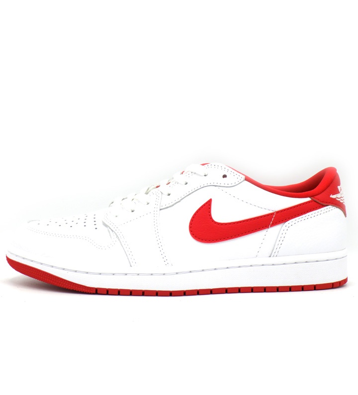 ナイキ NIKE 【 AIR JORDAN 1 RETRO LOW OG  White and University Red CZ0790 161 】 大気圏 ジョーダン 1 レトロ 置き目 白いこと アンド 最高学府 赤いこと スニーカー 白いこと×赤いこと 大きさ28.5糎 f30778【中古】