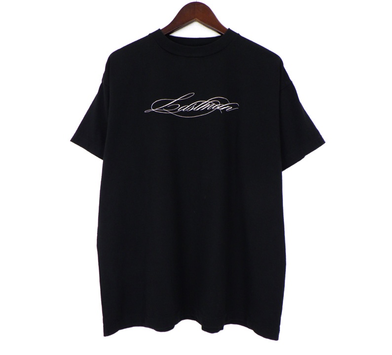 挙げ句のはてマン LASTMAN 26SS 【 EMBROIDERED TEE SHIRTS 261LM CT12 】 ロゴタイプ 刺しゅう 半袖 ティーシャツ 黒いこと 大いさM 49759【中古】
