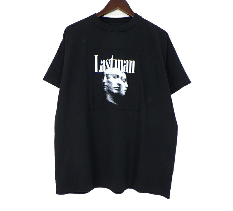 挙げ句のはてマン LASTMAN 26SS 【 PATCHED TEE SHIRTS FACE 261LM CT10 】 ロゴタイプ 人間の顔 継ぎ切れ 半袖 ティーシャツ 黒いこと 大いさM 49757【中古】