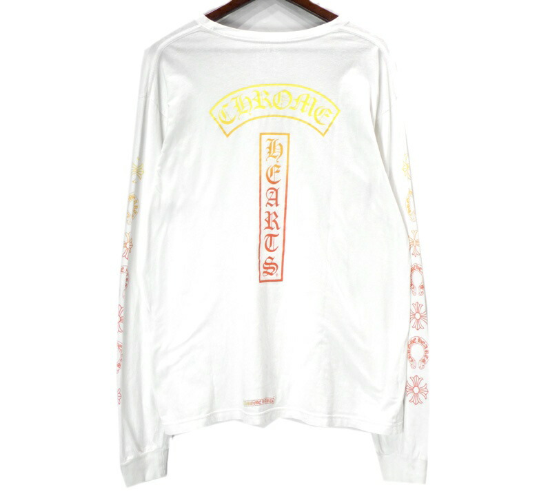 クロムハーツ CHROME HEARTS 【 CH L/S TEE 】手 ロゴタイプ 刷り上げる うしろ側 字母刷り上げる ロング捩り 長袖 カットソー 白いこと 大きさXL n11126【中古】