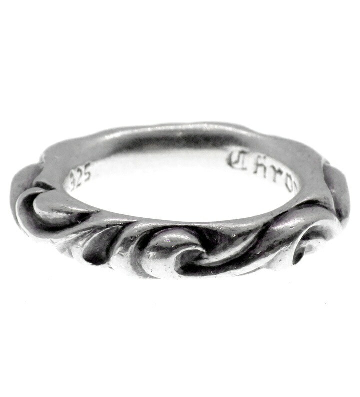 クロムハーツ CHROME HEARTS 【 SCRL BAND 】 スクロールダンス楽隊 しろがね色 輪っか しろがね色 大きさ13号 n11142【中古】