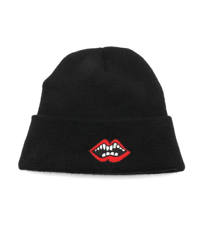 クロムハーツ CHROME HEARTS × マッティボーイ MATTY BOY 【 Chomper Beanie 】 チョンパー 刺しゅう 編み物 旗がしら ビーニー 黒いこと 大いさos 50000 【中古】