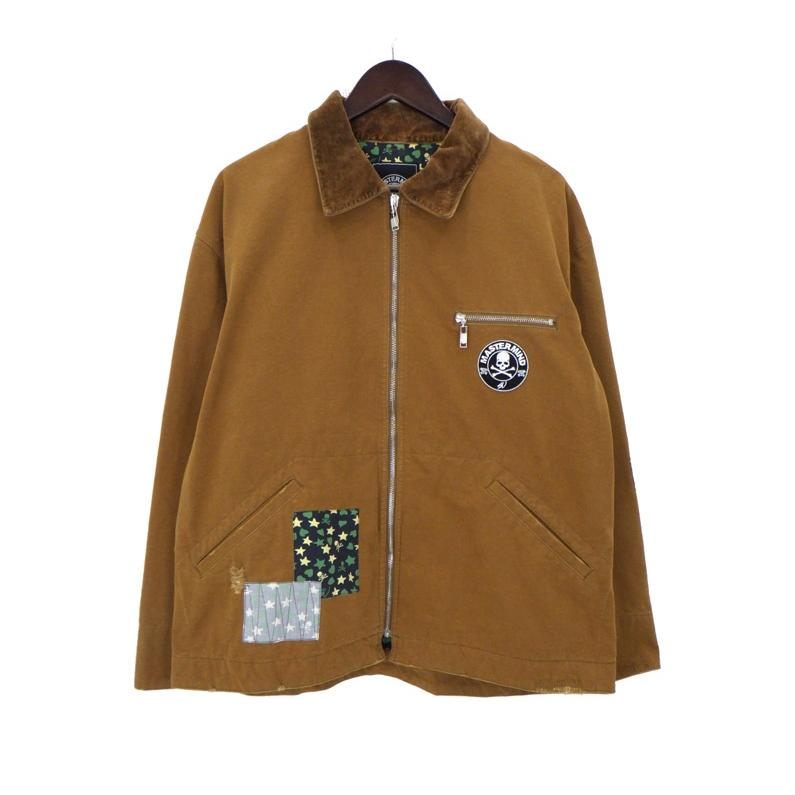 マスターマインドジャパン mastermind JAPAN × エスダブリュージェーピー SWJP 26SS 【 MJ SW Carpenter Jacket MJSW 26SS 001 】 ロゴタイプ 紋章 宮大工 ジップアップ 上衣 赤銅色 大きさL 49938 【中古】