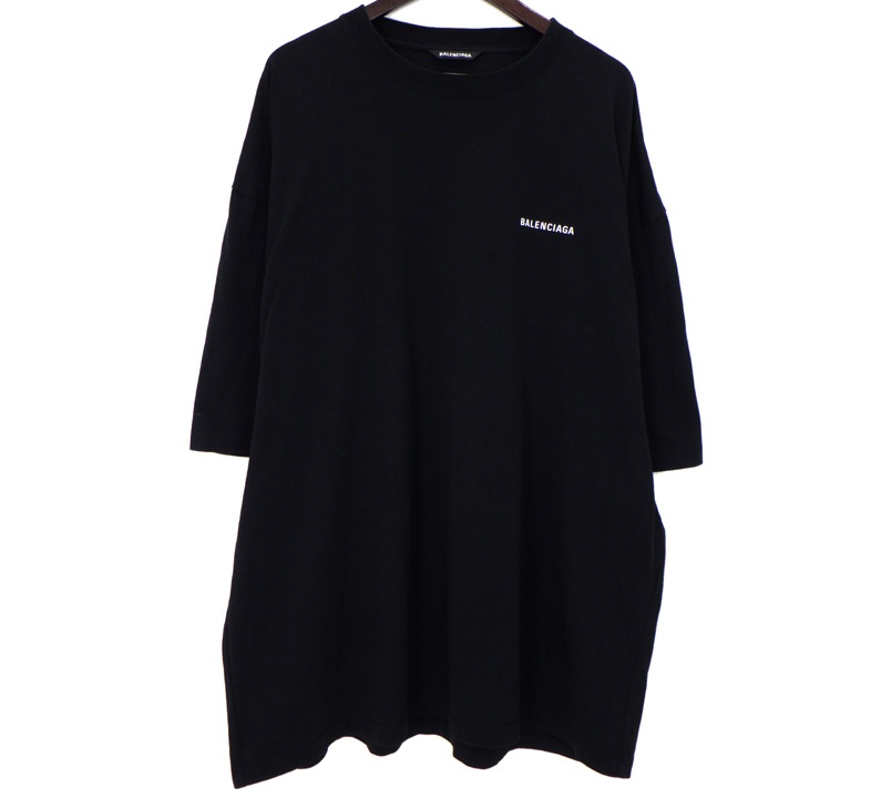 バレンシアガ BALENCIAGA 【 641614 TJVL4 DEFILE 】 ロゴタイプ 刷り上げる プルオーバー 黒いこと 大きさXXL 50054 【中古】