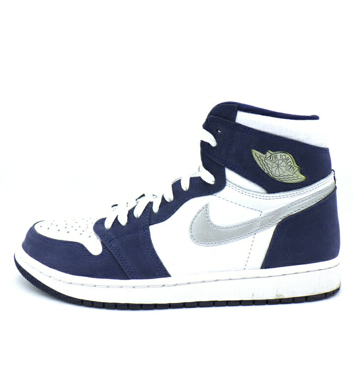 ナイキ NIKE 【 AIR JORDAN 1 HIGH OG CO.JP MIDNIGHT NAVY DC1788 100 】 大気圏 ジョーダン 1 御機嫌 底抜け騒ぎ 真夜中 米国海軍 スニーカー 米国海軍×白いこと 大いさ27.5糎 50073【中古】