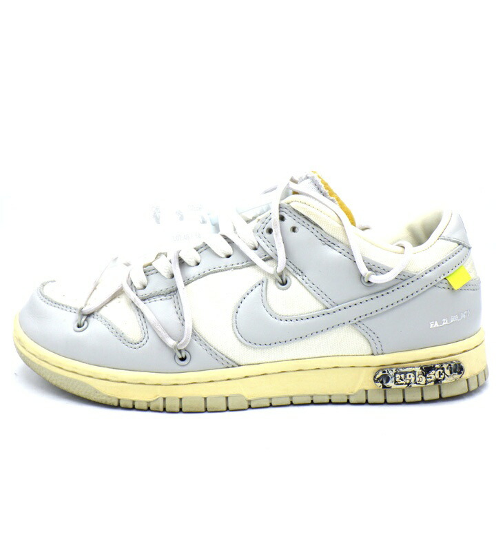 ナイキ NIKE × オフ 白いこと OFF WHITE 【 DUNK LOW 1 OF 50 LOT49 DM1602 123 】 ダンク 置き目 ロット 49 スニーカー ともし火薄墨色 大いさ26糎 50082【中古】