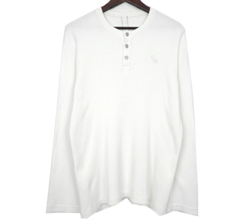 クロムハーツ CHROME HEARTS 【 LS HNLY 】 CH刺しゅう ヘンリーのど首 サーマル出どころ ロング捩り 長袖 カットソー 白いこと 大きさL w27079【中古】