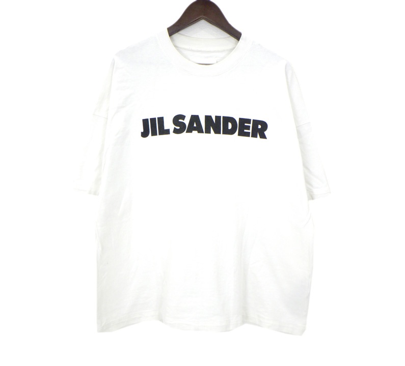 ジルサンダー JIL SANDER 【 J21GC0001 J45148 】 ロゴタイプ 刷り上げる 半袖 Ｔシャツ 白いこと 大きさL 50478【中古】
