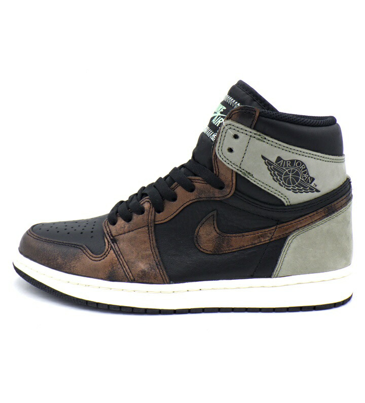 ナイキ NIKE 【 AIR JORDAN 1 RETRO HIGH OG Rust Shadow 555088 033 】 大気圏 ジョーダン 1 レトロ 御機嫌 挙げ句のはて 影ぼうし スニーカー 黒いこと×薄墨色×靉靆たる赤銅色 大いさ27.5糎 f31205 【中古】