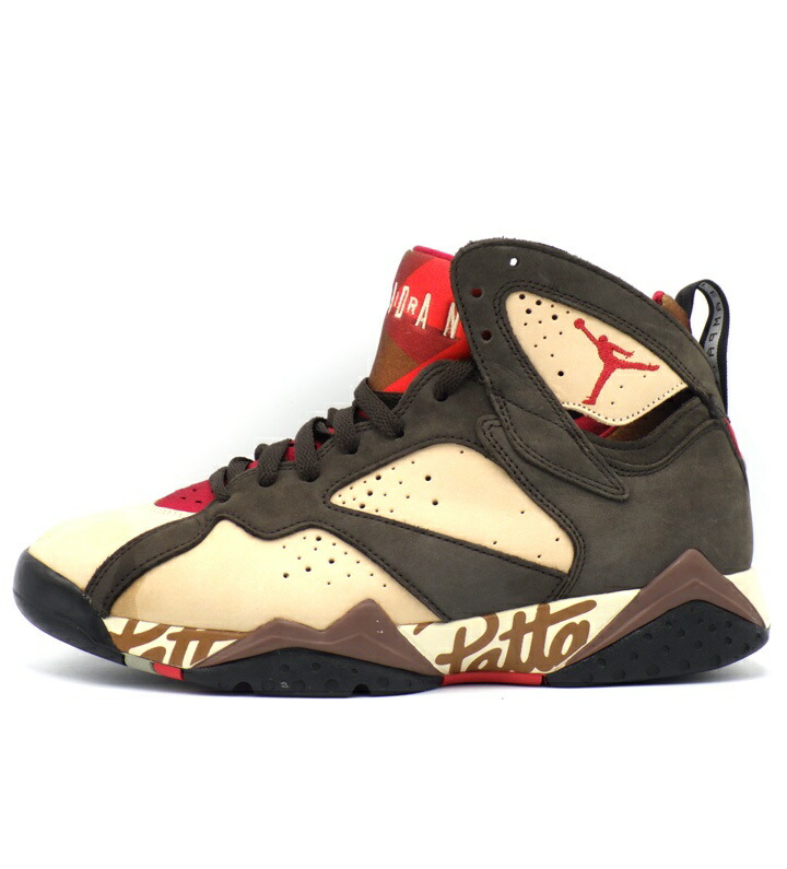 ナイキ NIKE × パタ Patta 【 AIR JORDAN 7 OG AT3375 200 】 大気圏 ジョーダン 7 スニーカー 靉靆たる赤銅色×ベージュ×赤いこと 大いさ27糎 f31242【中古】