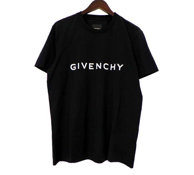 ジバンシィ GIVENCHY 【 BM716G3YAC 】 向こう正面 ロゴタイプ 半袖 プルオーバー 黒いこと 大きさL 50557 【中古】