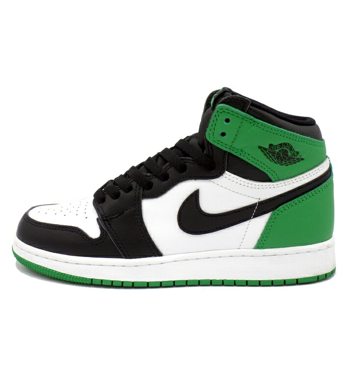 ナイキ NIKE 【 GS AIR JORDAN 1 RETRO HIGH Celtics Black and Lucky Green FD1437 031 】 ガールズ エア湖 ジョーダン 1 レトロ ご機嫌 セルティックス 黒いこと アンド 仕合わせ 緑であること スニーカー 白いこと×黒いこと×緑であること 大きさ24糎 f31276【中古】