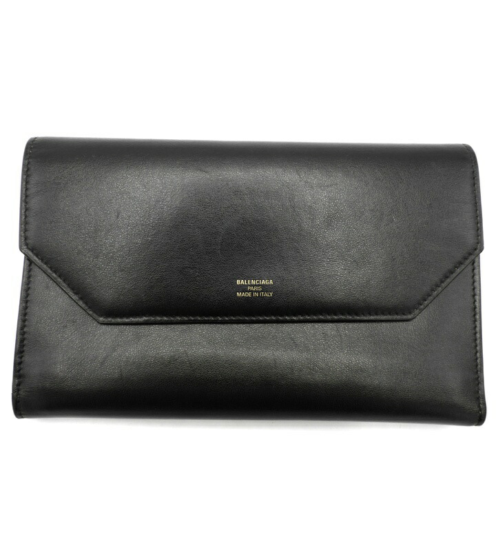 バレンシアガ BALENCIAGA 【 743220 】 状ぶくろ か細い ロング ウォレット 金入れ 黒いこと w27138【中古】
